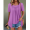 Women'S Casual Fashion Loose Fake Two-Piece Short-Sleeved Top