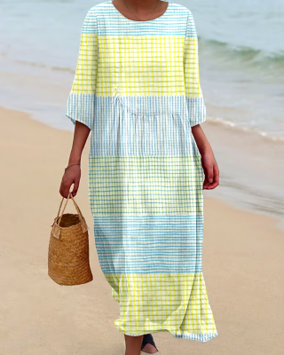 Women's Casual Plaid Loose Dress