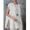 Summer Women's Striped Cotton&Linen Vest