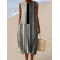 Women's casual cotton-linen printed dress